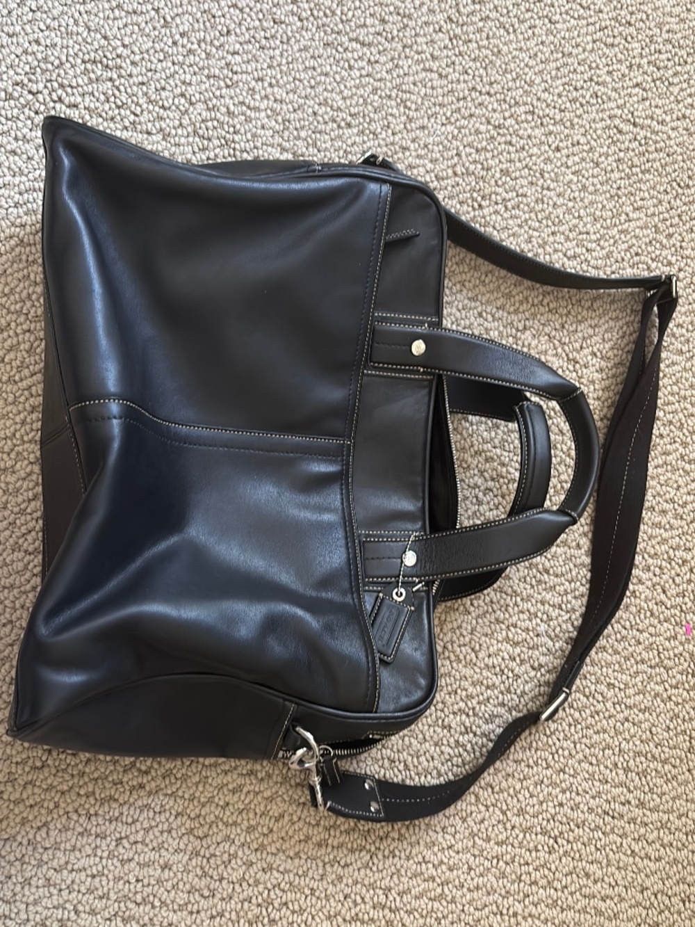 Coach leather tote with dust bag